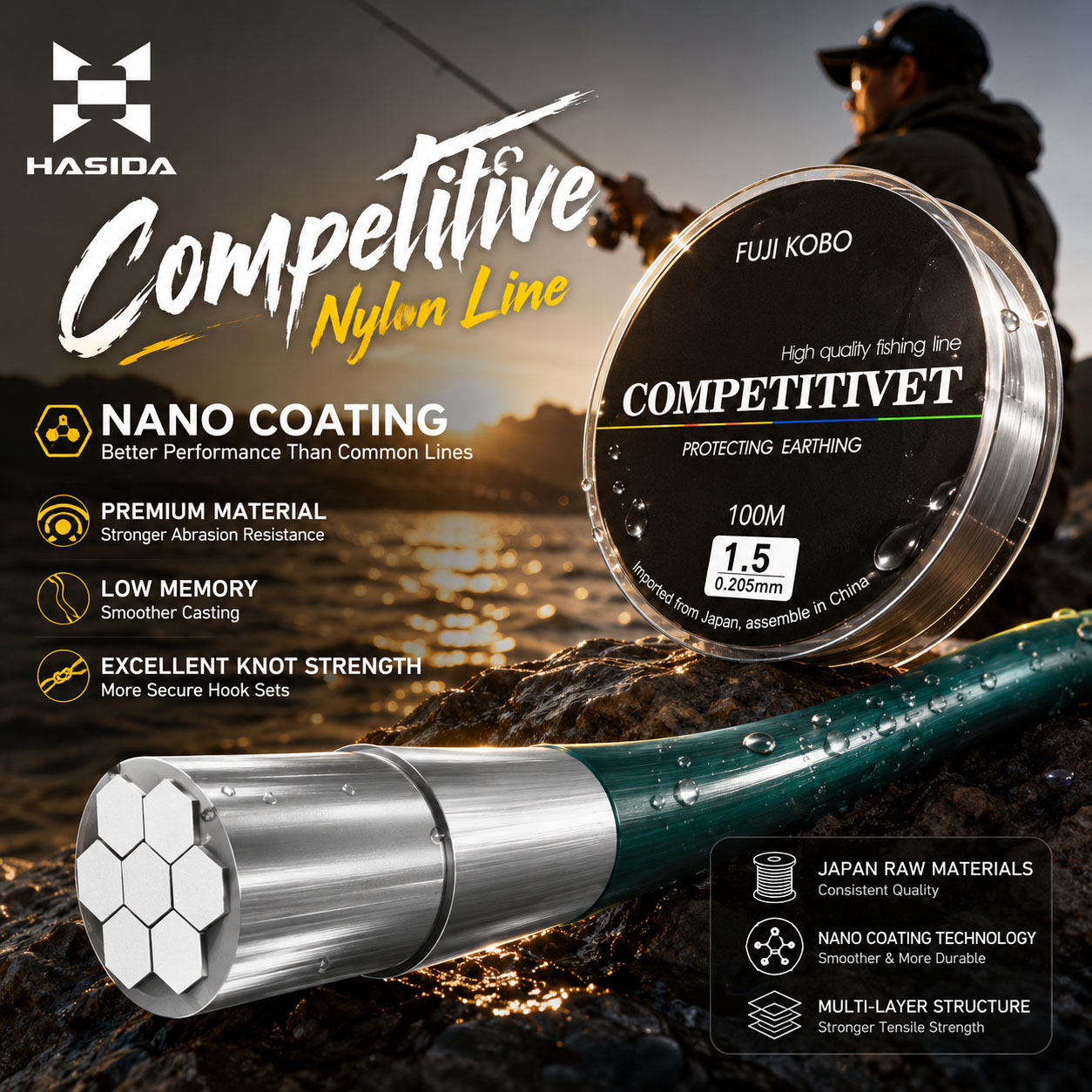 Copolymer Line - HASIDA FUJI KOBO Nylon Japonés Importado